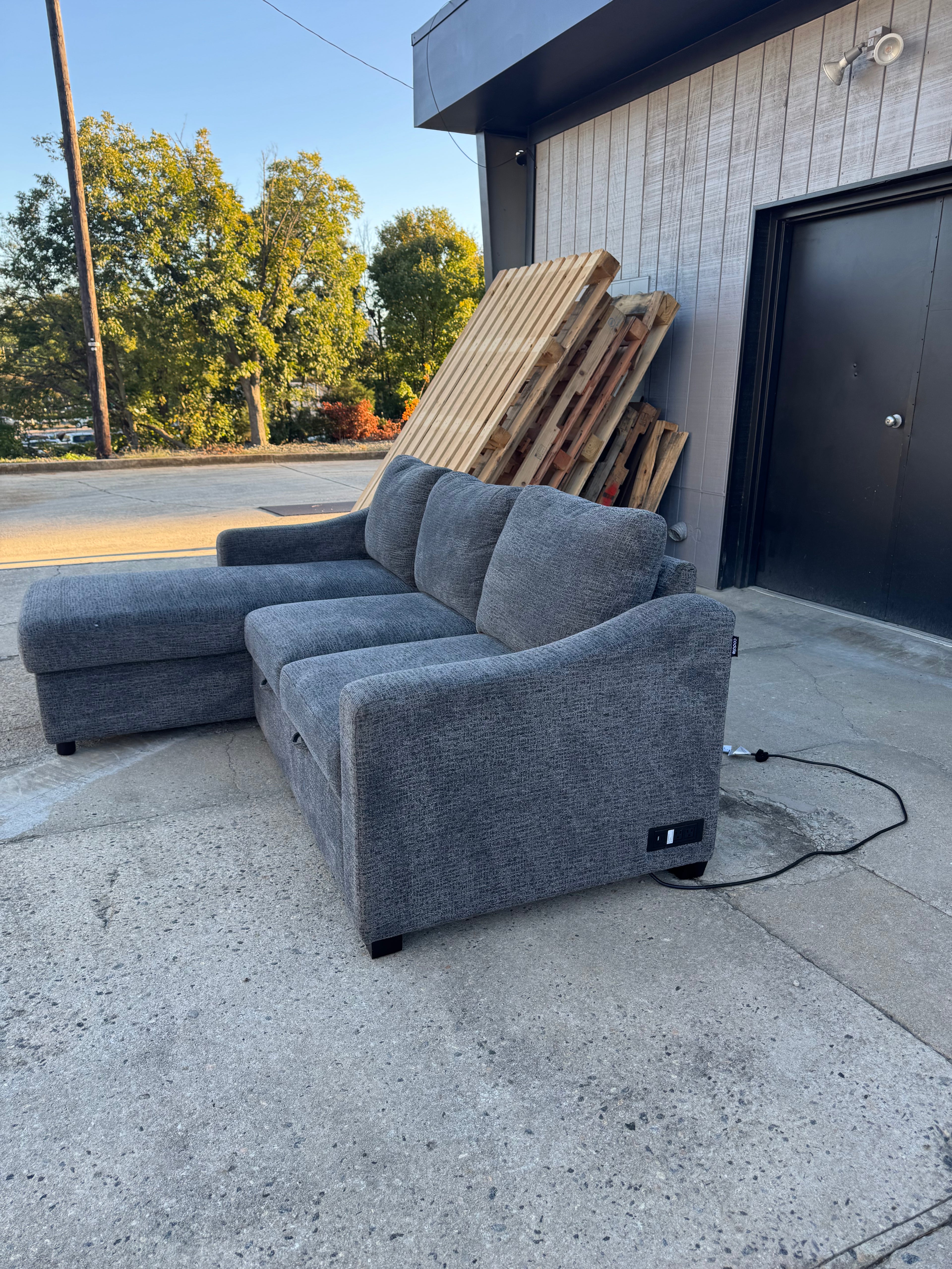 Coddle Aria Sleeper Sectional w/reversible storage chaise